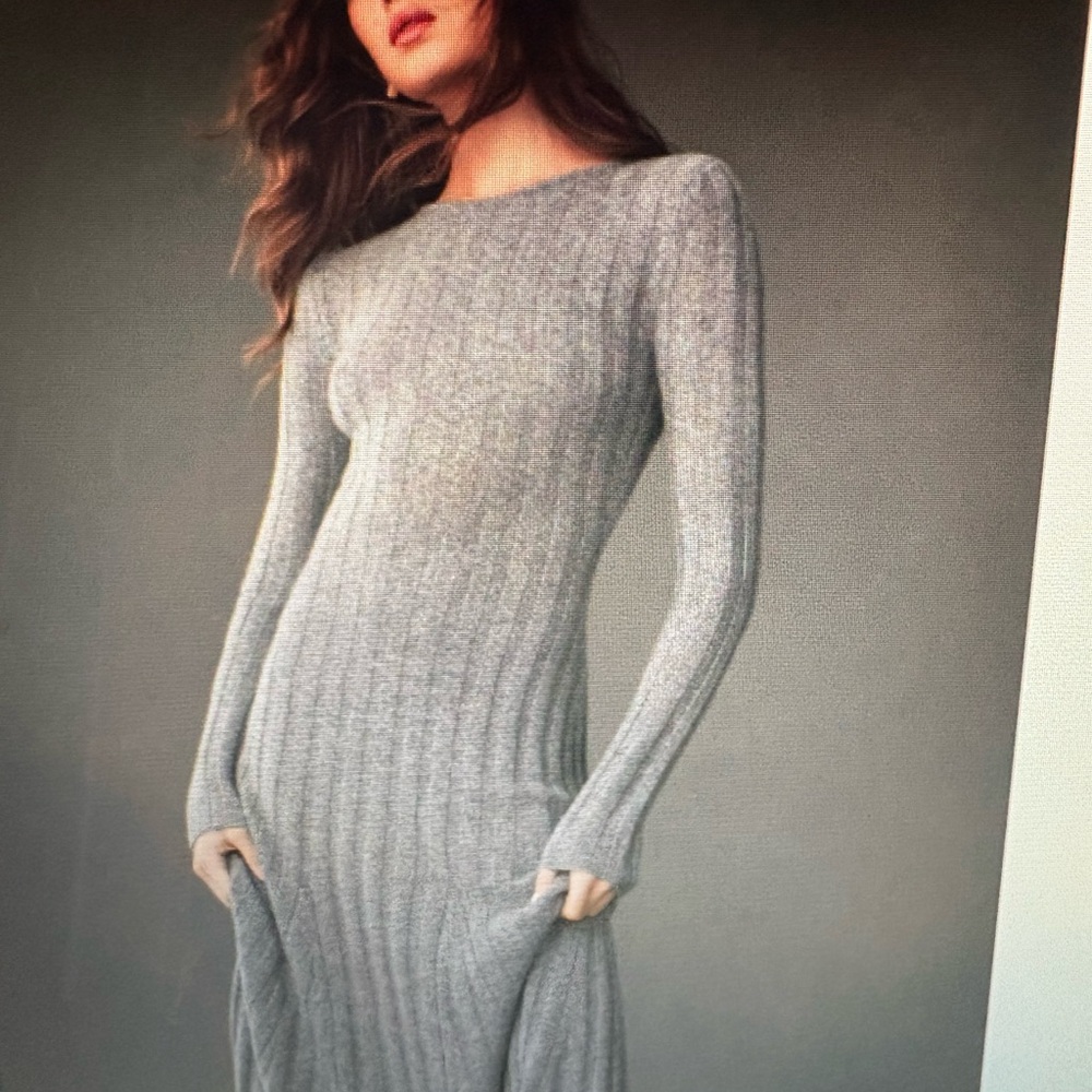 Reformation Gray cashmere long sleeve Dress